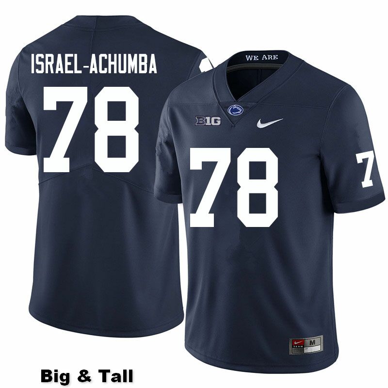 NCAA Nike Men's Penn State Nittany Lions Golden Israel-Achumba #78 College Football Authentic Big & Tall Navy Stitched Jersey ETU2898KF